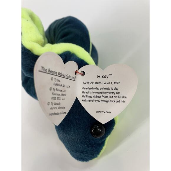 Ty Beanie Babies Hissy Snake 1997 - Picture 7 of 8